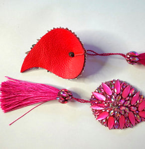 Pasties mit abnehmbaren Tassel wings / pink